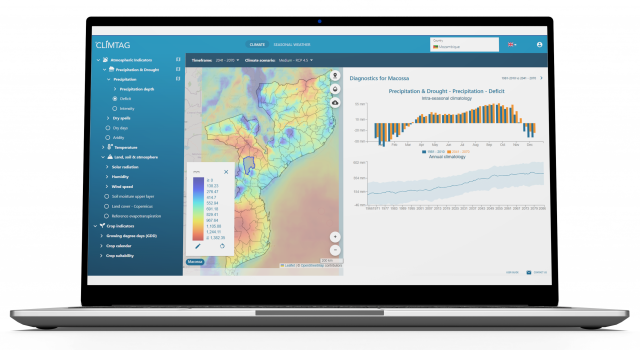 CLIMTAG UI on laptop